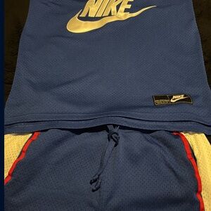 Nike Blue Sports Tank with Red and White Accents